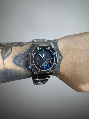 G-SHOCK GMB-2100 PRATEADO COM COLORIDO