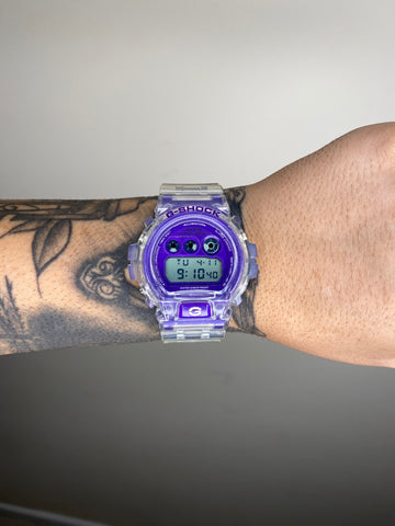 G-SHOCK DW-6900 TRANSPARENTE-ROXO
