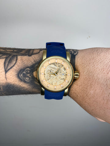 INVICTA YAKUZA S1 AZUL-DOURADO