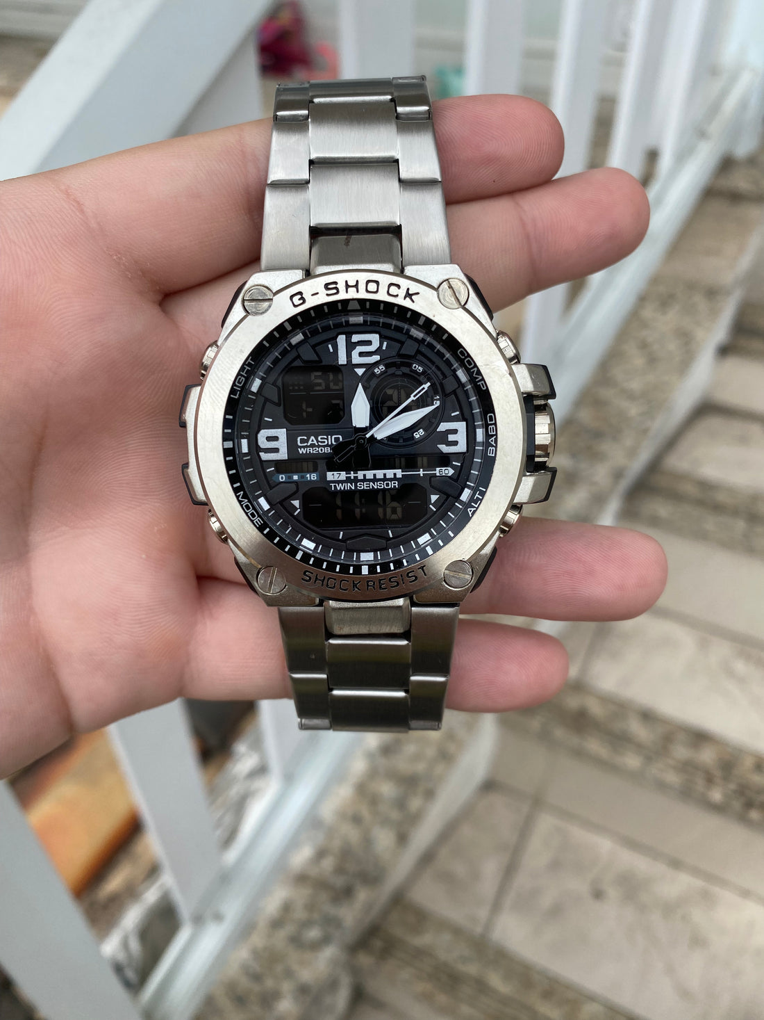 G-SHOCK STEEL TODO EM AÇO PRATEADO