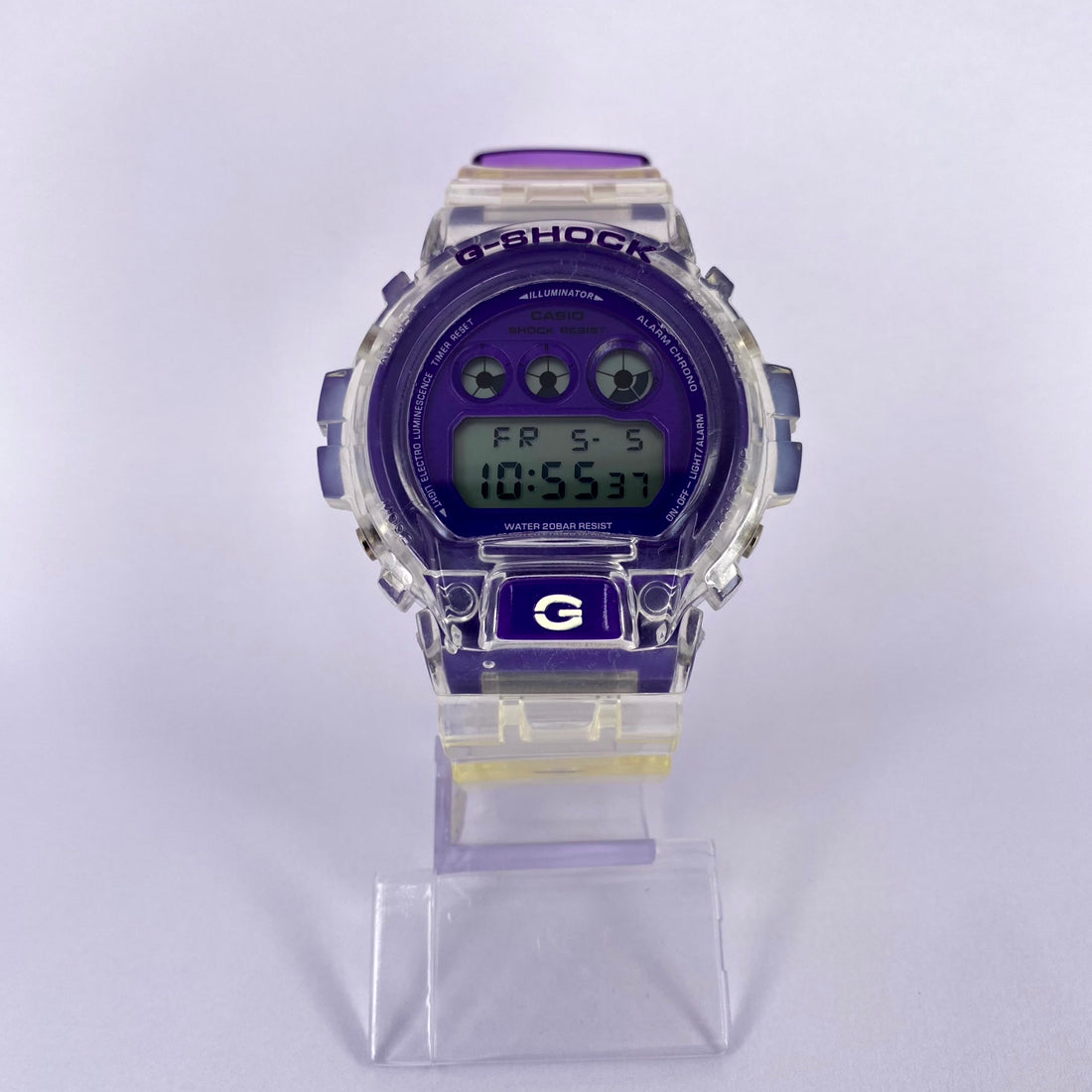 G-SHOCK DW-6900 TRANSPARENTE-ROXO
