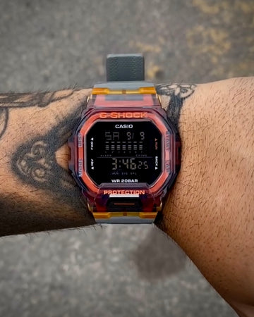 G-SHOCK GBD-200 CINZA-LARANJA