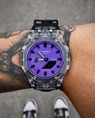 G-SHOCK GMA-2100 PRETO FUNDO ROXO