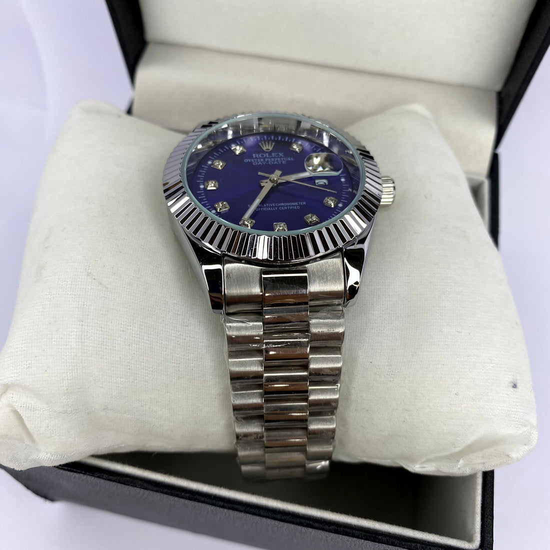 ROLEX DATEJUST PRATA-AZUL