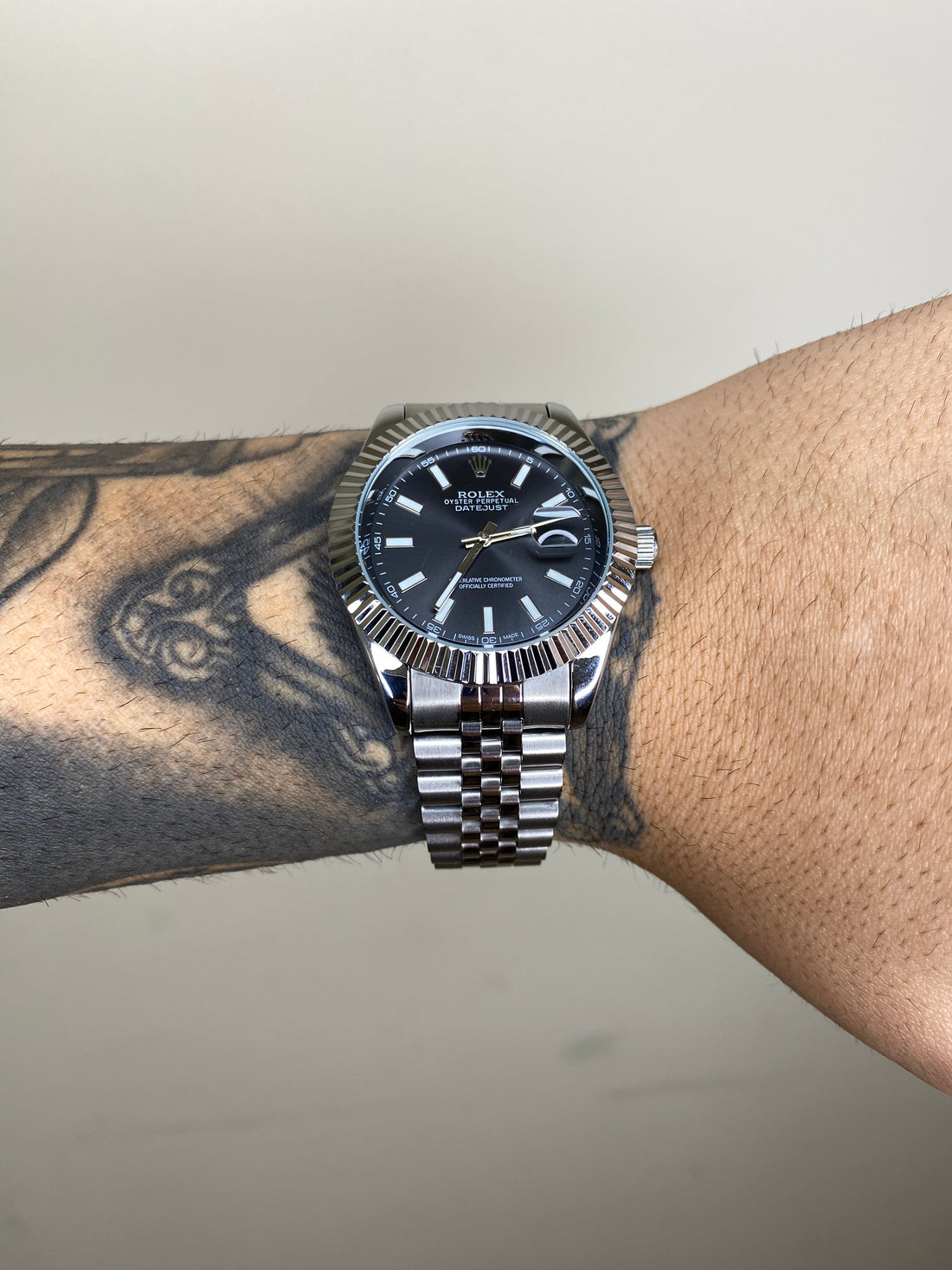 ROLEX DATEJUST PRATA-PRETO