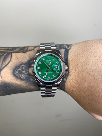 ROLEX DAYDATE PRATA-VERDE