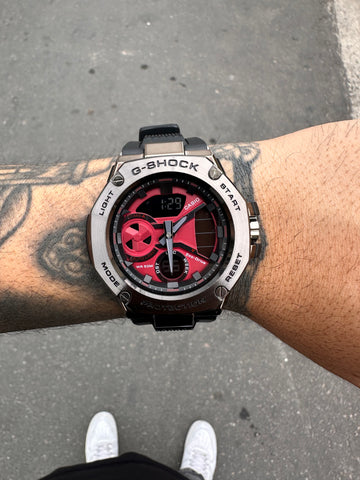 G-SHOCK STEEL MTG PRETO E VERMELHO