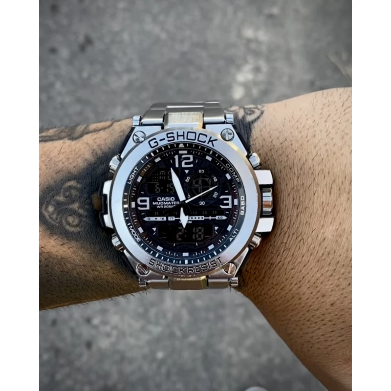 G-SHOCK STEEL TODO EM AÇO PRATEADO