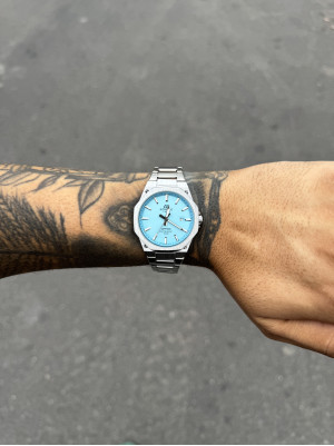 CASIO QUARTZ EDIFICE PRATEADO FUNDO TIFFANY