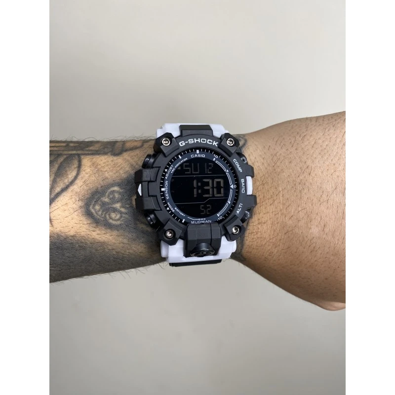 時計 knmen154-0213 G-SHOCK G-SHOCK MUDMAN PRETO E BRANCO