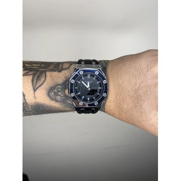 G-SHOCK GM-2100 PRATA PULSEIRA PRETO